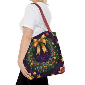 Christmas Wreath Aop Tote Bag - Festive Multi-size - Dipaliz - Bags