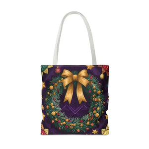 Christmas Wreath Aop Tote Bag - Festive Multi-size - Dipaliz - Bags
