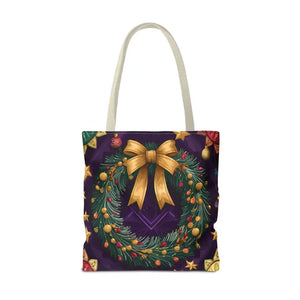 Christmas Wreath Aop Tote Bag - Festive Multi-size - Dipaliz - Bags