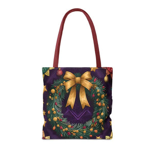 Christmas Wreath Aop Tote Bag - Festive Multi-size - Dipaliz - Bags