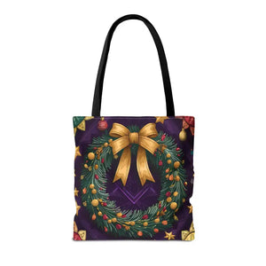 Christmas Wreath Aop Tote Bag - Festive Multi-size - Dipaliz - Bags
