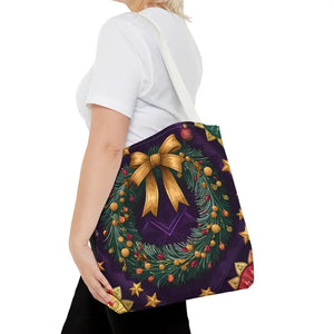 Christmas Wreath Aop Tote Bag - Festive Multi-size - Dipaliz - Bags