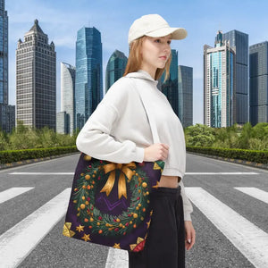 Christmas Wreath Aop Tote Bag - Festive Multi-size - Dipaliz - Bags