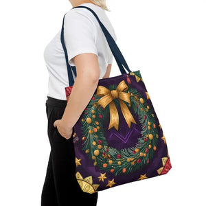 Christmas Wreath Aop Tote Bag - Festive Multi-size - Dipaliz - Bags