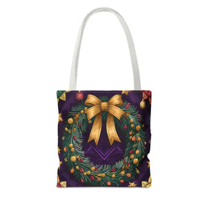 Christmas Wreath Aop Tote Bag - Festive Multi-size - Dipaliz - Bags