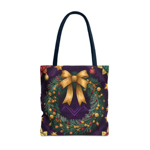 Christmas Wreath Aop Tote Bag - Festive Multi-size - Dipaliz - Bags