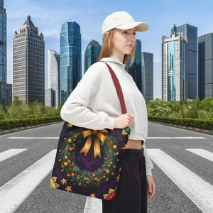 Christmas Wreath Aop Tote Bag - Festive Multi-size - Dipaliz - Bags