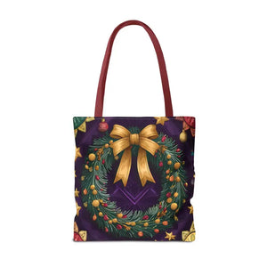 Christmas Wreath Aop Tote Bag - Festive Multi-size - Dipaliz - Bags