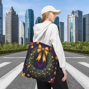 Christmas Wreath Aop Tote Bag - Festive Multi-size - Dipaliz - Bags