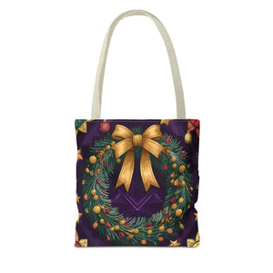 Christmas Wreath Aop Tote Bag - Festive Multi-size - Dipaliz - Bags