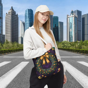 Christmas Wreath Aop Tote Bag - Festive Multi-size - Dipaliz - Bags