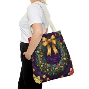 Christmas Wreath Aop Tote Bag - Festive Multi-size - Dipaliz - Bags