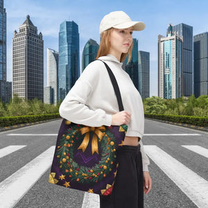 Christmas Wreath Aop Tote Bag - Festive Multi-size - Dipaliz - Bags