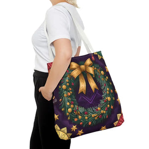 Christmas Wreath Aop Tote Bag - Festive Multi-size - Dipaliz - Bags