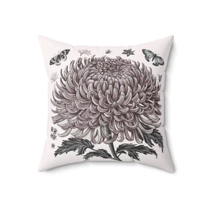Chrysanthemum Flower Throw Pillow - Butterfly Decor - Dipaliz - Pillows
