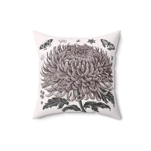 Chrysanthemum Flower Throw Pillow - Butterfly Decor - Dipaliz - Pillows