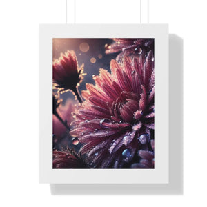 Chrysanthemum Dew Drops – Framed Vertical Poster - Dipaliz - Posters