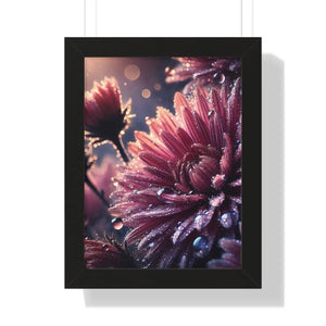 Chrysanthemum Dew Drops – Framed Vertical Poster - Dipaliz - Posters