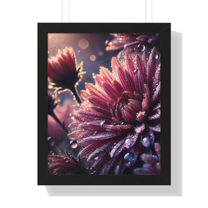 Chrysanthemum Dew Drops – Framed Vertical Poster - Dipaliz - Posters