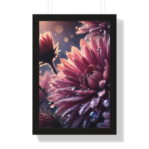 Chrysanthemum Dew Drops – Framed Vertical Poster - Dipaliz - Posters
