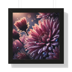 Chrysanthemum Dew Drops – Framed Vertical Poster - Dipaliz - Posters