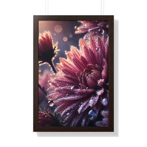 Chrysanthemum Dew Drops – Framed Vertical Poster - Dipaliz - Posters
