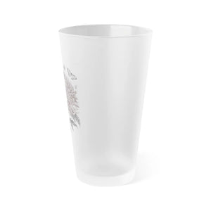 Frosted Pint Glass Chrysanthemum 16oz Design - Dipaliz - Beer Glasses