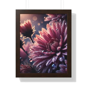 Chrysanthemum Dew Drops Framed Vertical Poster - Dipaliz - 16″ x 20″ / Walnut - Posters