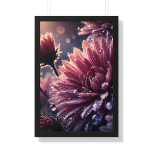 Chrysanthemum Dew Drops Framed Vertical Poster - Dipaliz - 20’’ x 30’’ / Black - Posters