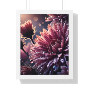 Chrysanthemum Dew Drops Framed Vertical Poster - Dipaliz - 16″ x 20″ / White - Posters