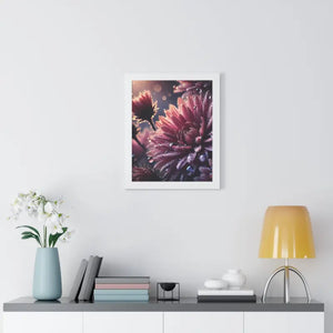 Chrysanthemum Dew Drops Framed Vertical Poster - Dipaliz - Posters