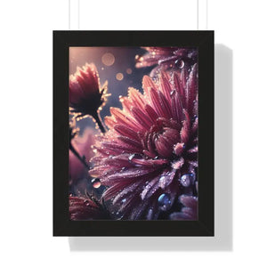 Chrysanthemum Dew Drops Framed Vertical Poster - Dipaliz - 12″ x 16″ / Black - Posters