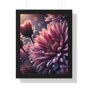 Chrysanthemum Dew Drops Framed Vertical Poster - Dipaliz - 16″ x 20″ / Black - Posters
