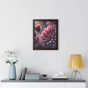 Chrysanthemum Dew Drops Framed Vertical Poster - Dipaliz - Posters