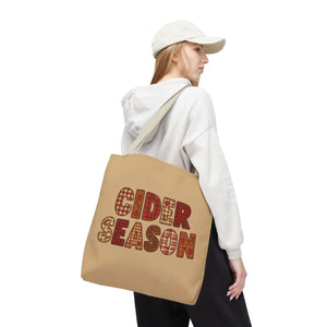Cider Season Tote Bag, Fall Harvest Plaid Graphic - Bags