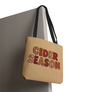 Cider Season Tote Bag, Fall Harvest Plaid Graphic - Bags
