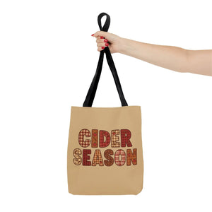 Cider Season Tote Bag, Fall Harvest Plaid Graphic - Bags