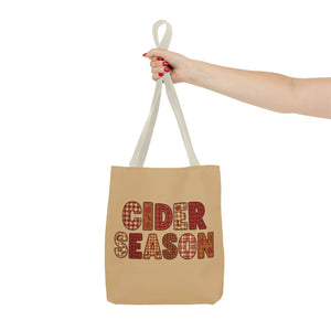 Cider Season Tote Bag, Fall Harvest Plaid Graphic - Bags