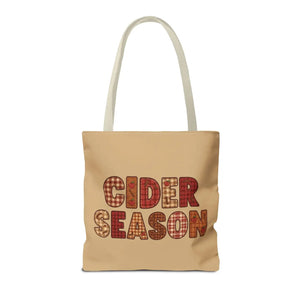 Cider Season Tote Bag, Fall Harvest Plaid Graphic - Bags