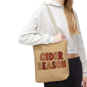 Cider Season Tote Bag, Fall Harvest Plaid Graphic - Bags