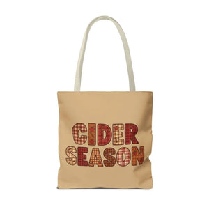 Cider Season Tote Bag, Fall Harvest Plaid Graphic - Bags