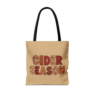 Cider Season Tote Bag, Fall Harvest Plaid Graphic - Bags