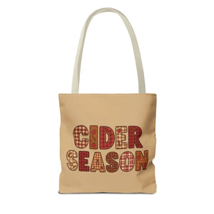 Cider Season Tote Bag, Fall Harvest Plaid Graphic - Bags
