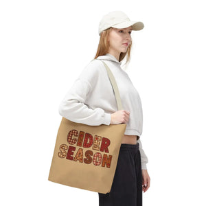 Cider Season Tote Bag, Fall Harvest Plaid Graphic - Bags