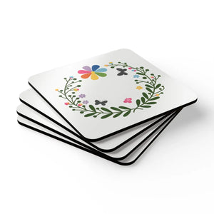 Flowers Corkwood Coaster Set – High-gloss Mdf - Dipaliz - Coasters