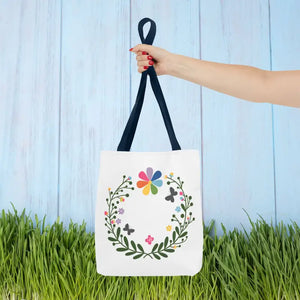Floral Aop Tote with Black Cotton Handles - Dipaliz - Bags