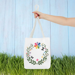 Floral Aop Tote with Black Cotton Handles - Dipaliz - Bags