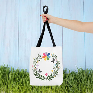 Floral Aop Tote with Black Cotton Handles - Dipaliz - 13’’ × / Bags