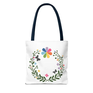 Floral Aop Tote with Black Cotton Handles - Dipaliz - Bags