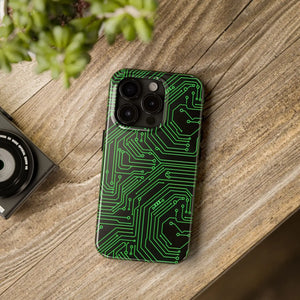 Circuit Board Tough Phone Case - Green Tech Design - Dipaliz